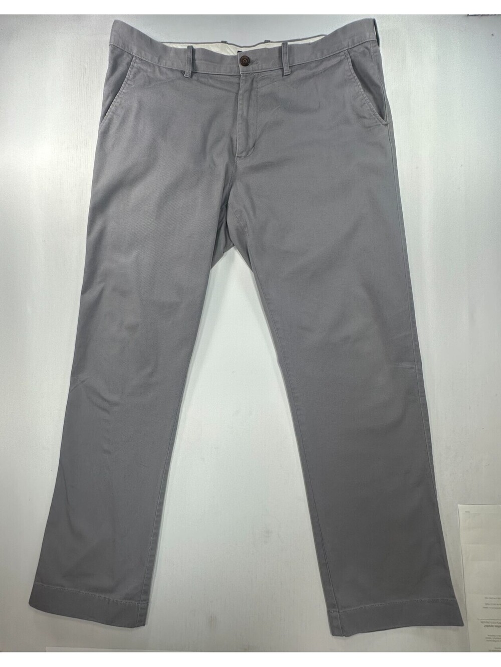 J Crew Flex Straight Fit Flat Front Chinos Gray Mens 36/32